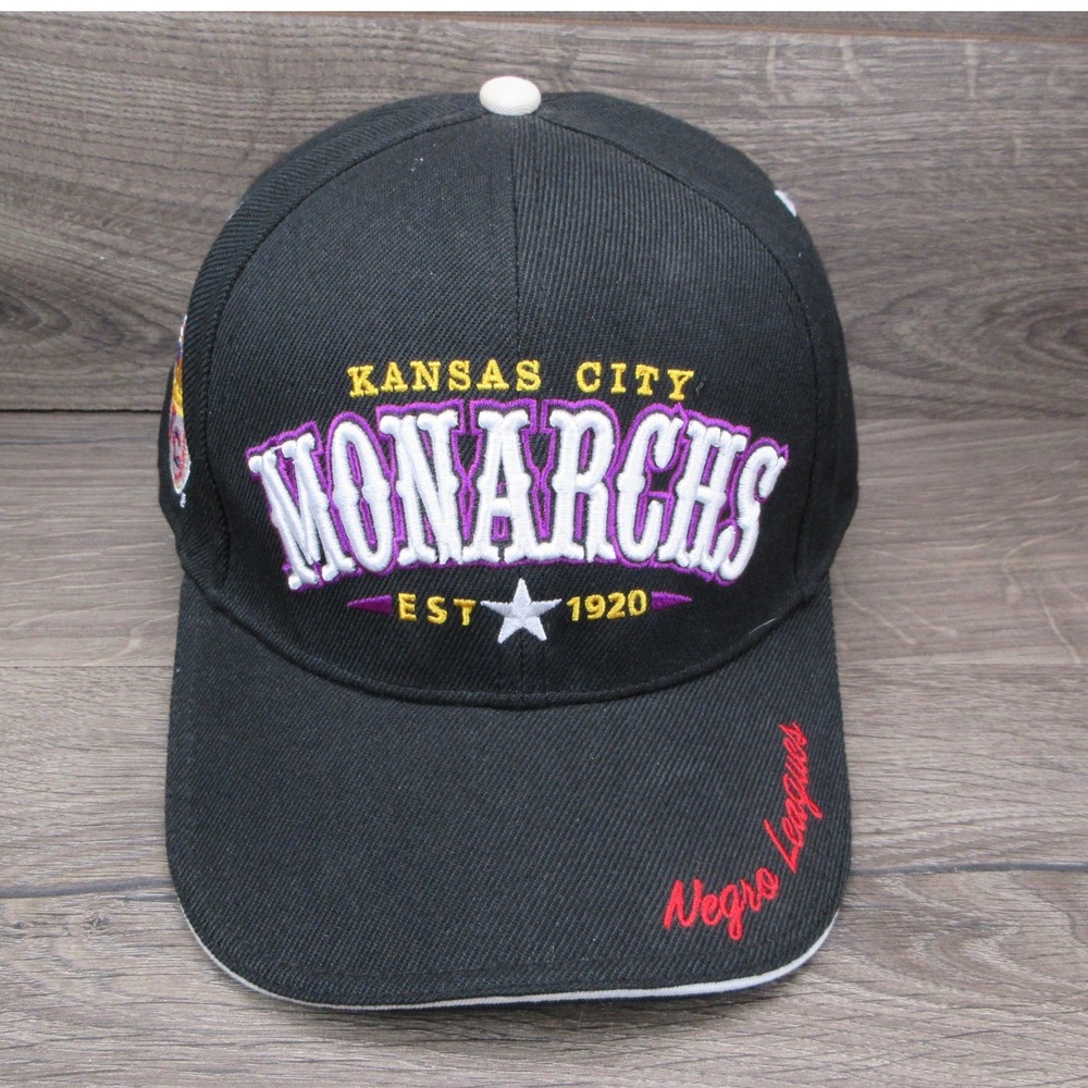 Kansas City Monarchs Hat Cap Mens Strap Back Black Negro Leagues Baseball NLBM